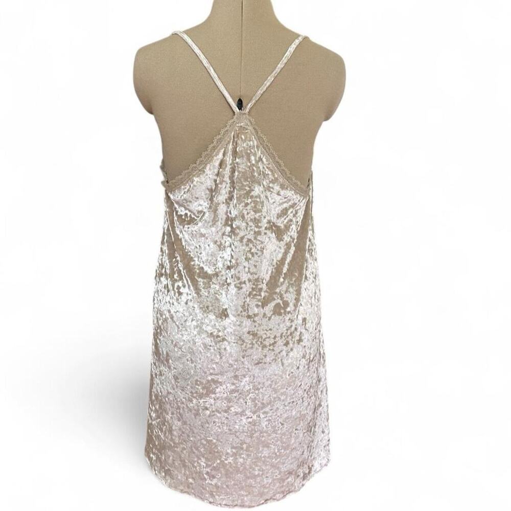 IJoah cream/white velour velvet slip dress with lace trim, size M - Picture 4 of 6